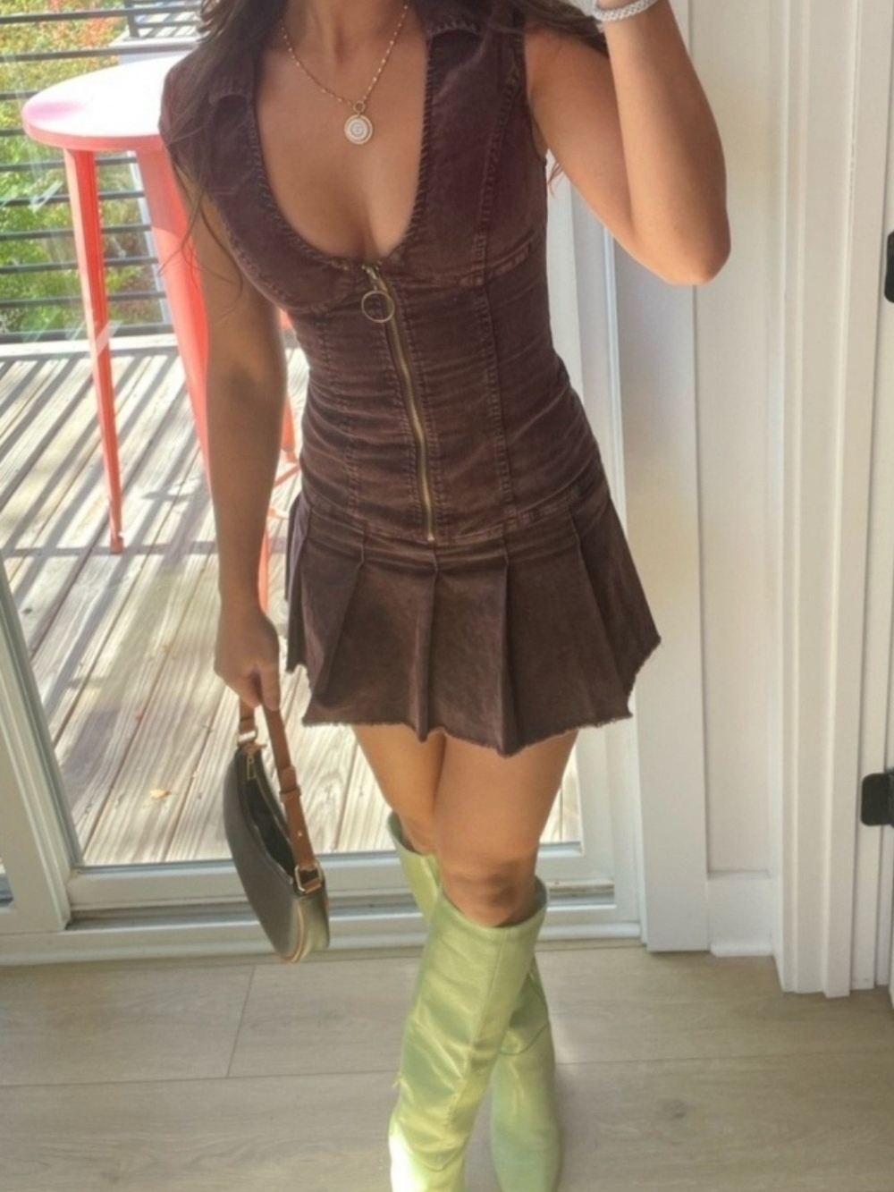 UO Jazzy corduroy mini dress  Urban outfitters cowgirl dress country size medium - Picture 3 of 8